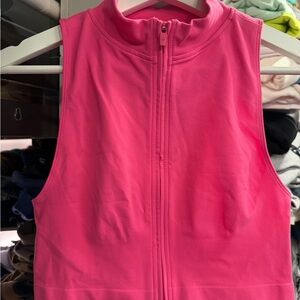 Fabletics Bright Pink Zip-Up Vest